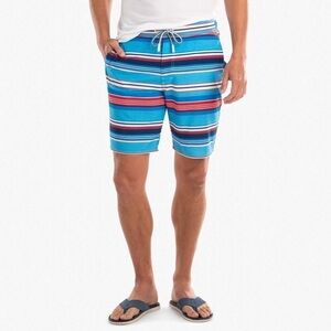 JOHNNIE-O EDISTO SURF SHORTS- BREAKER Red White & Striped Men’s XL